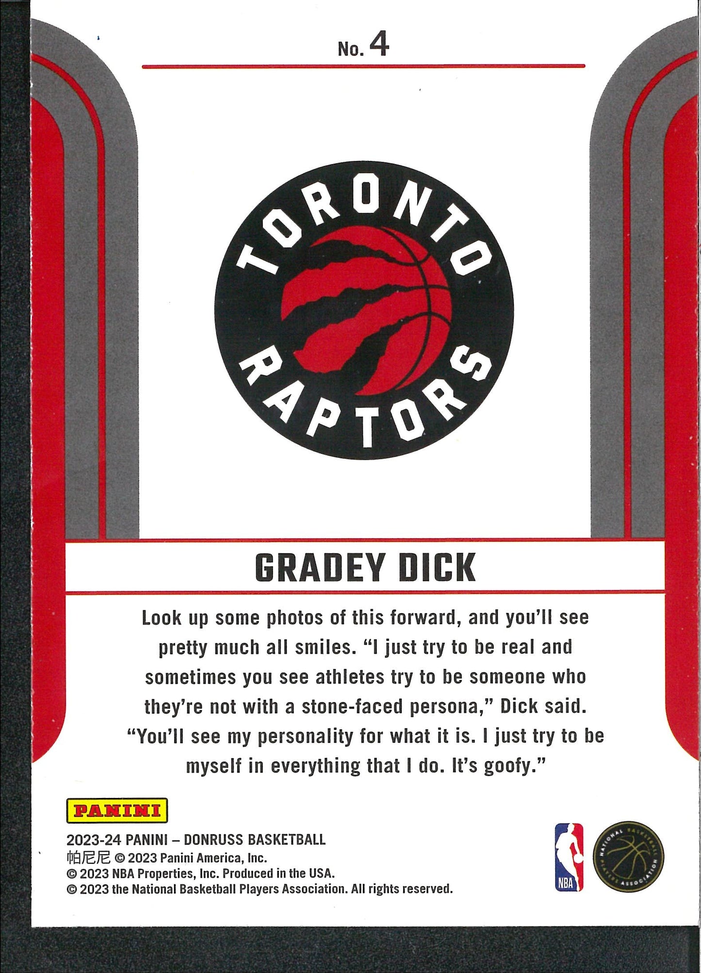 2023/24 Panini Donruss #4 Gradey Dick Franchise Features