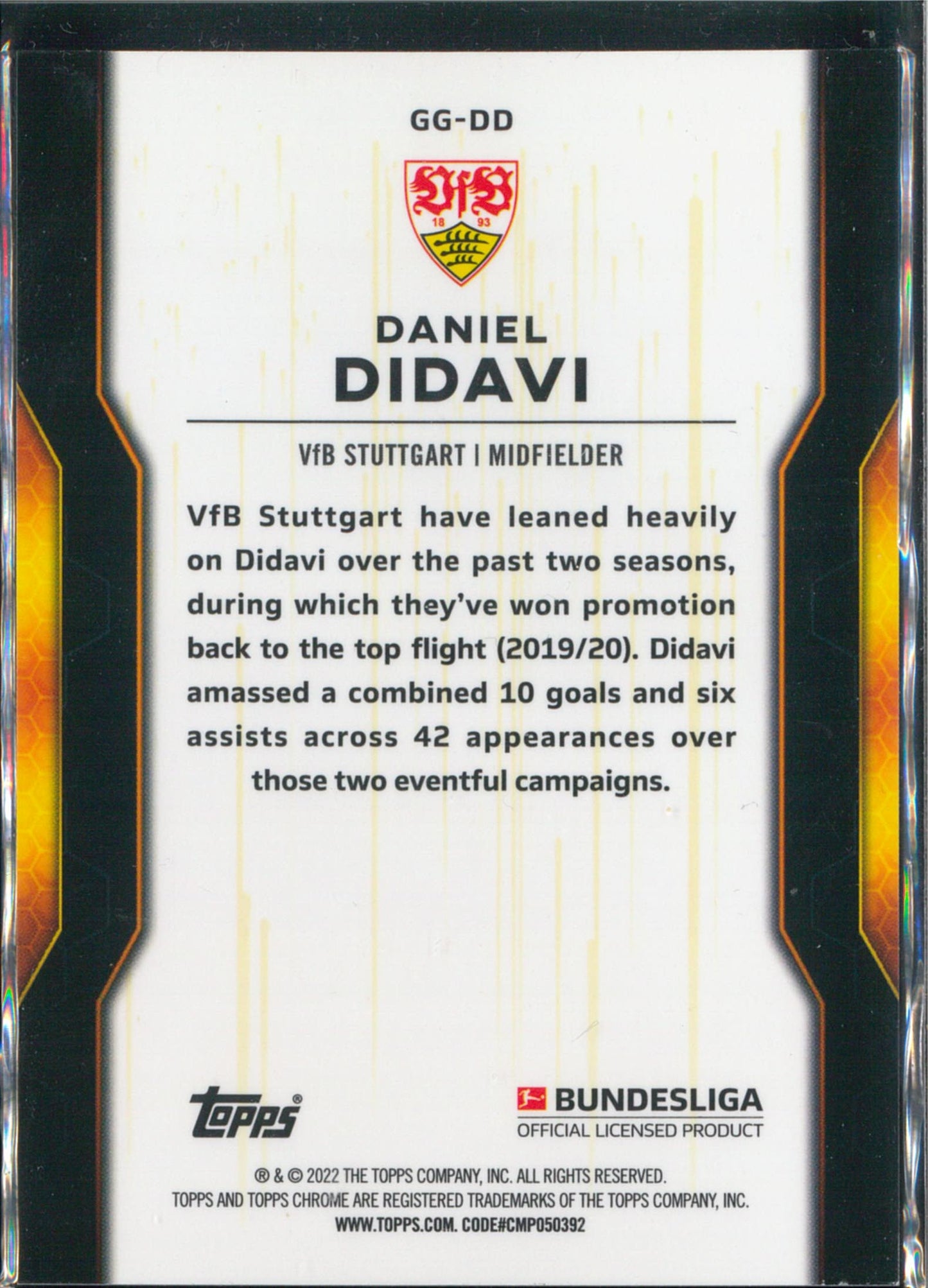 2023 Topps Chrome #GG-DD Daniel Didavi Golden Generation