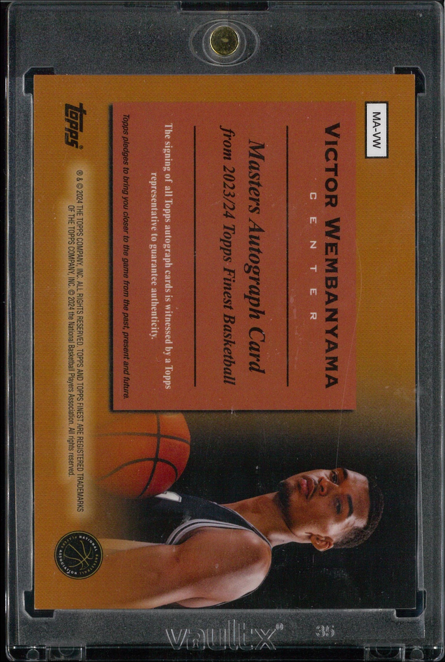 2023/24 Topps Finest #MA-VW Victor Wembanyama Masters Autograph Red /5