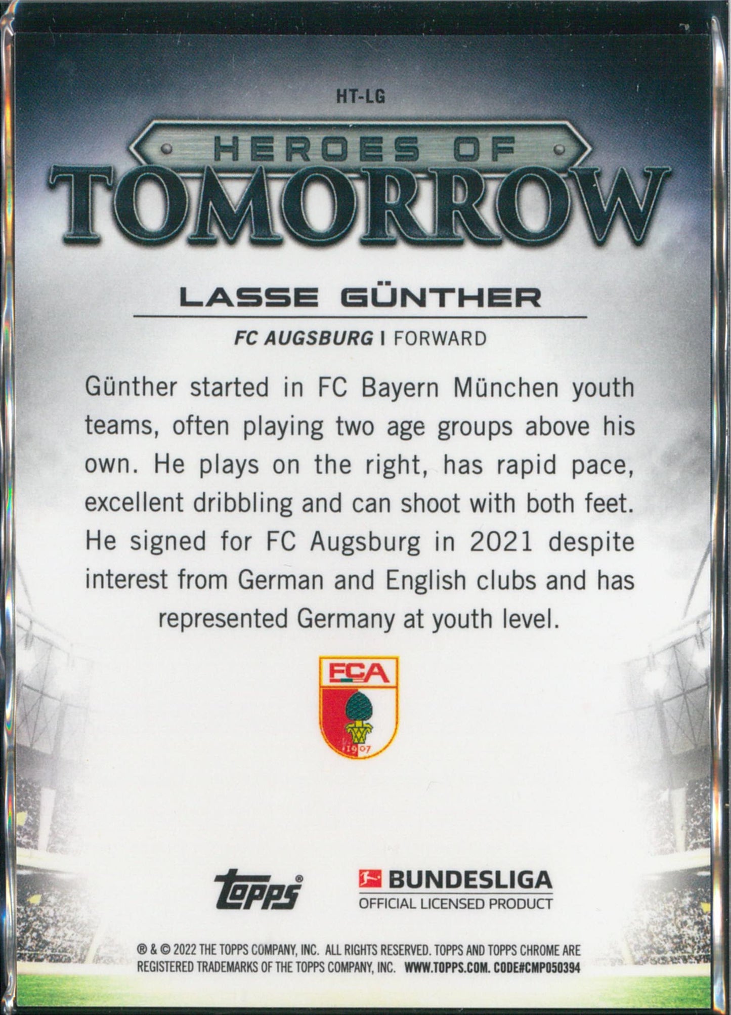 2023 Topps Chrome #HT-LG Lasse Gunther Heroes Of Tomorrow