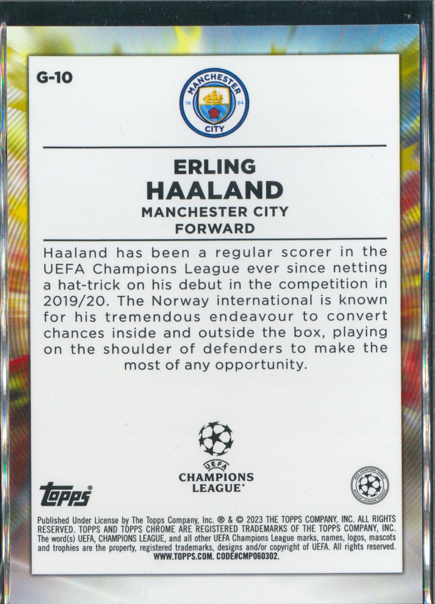 2023 Topps Chrome #G-10 Erling Haaland Golazo