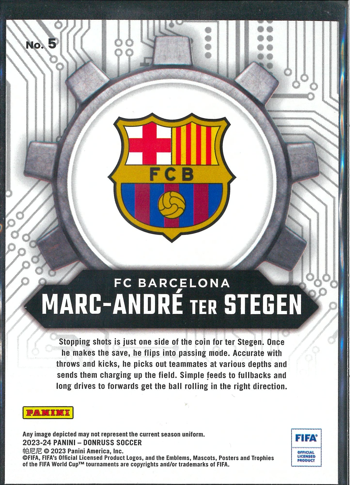 2023/24 Panini Donruss #5 Marc-Andre ter Stegen Craftsmen Red