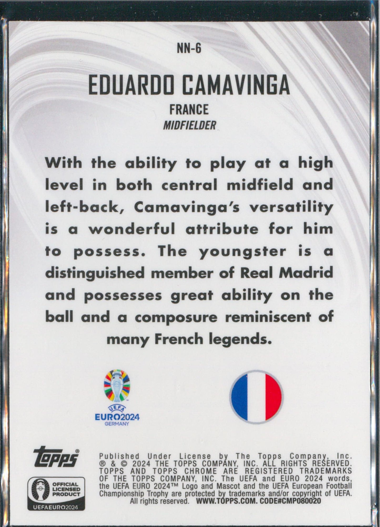 2024 Topps Chrome Euro #NN-6 Eduardo Camavinga Neon Nations