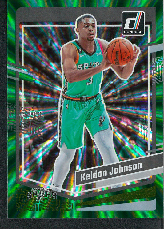 2023/24 Panini Donruss #50 Keldon Johnson Green Laser