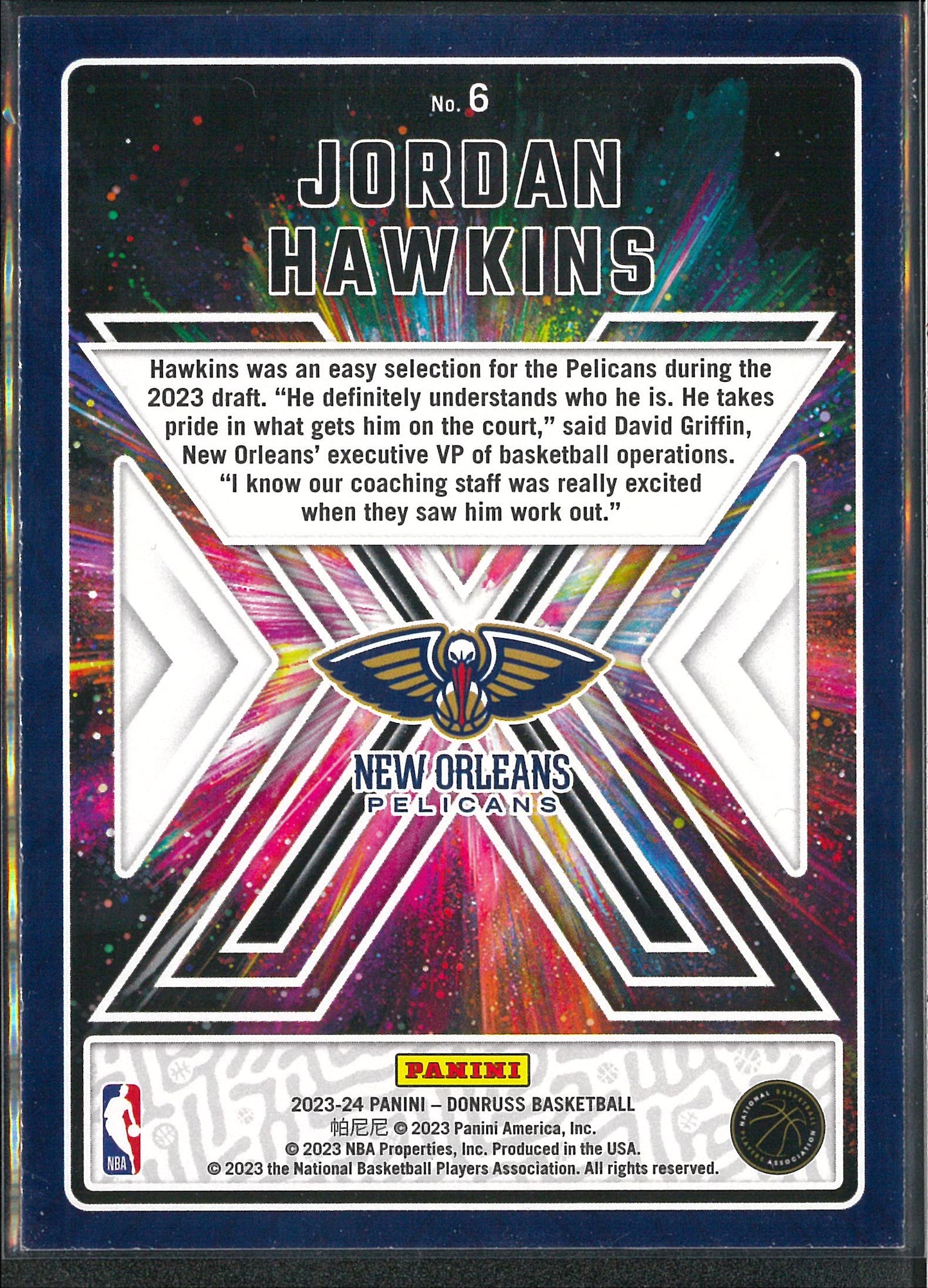 2023/24 Panini Donruss #6 Jordan Hawkins Great Expectations