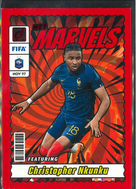2023/24 Panini Donruss #5 Christopher Nkunku Net Marvels Red