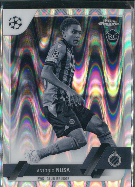 2023 Topps Chrome #140 Antonio Nusa Black/White Raywave