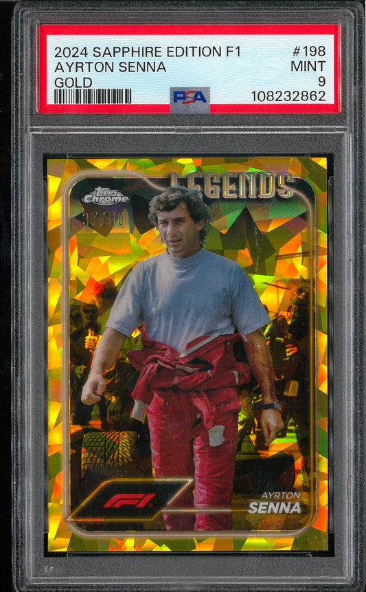 2024 Topps Sapphire #198 Ayrton Senna Gold /50 PSA 9