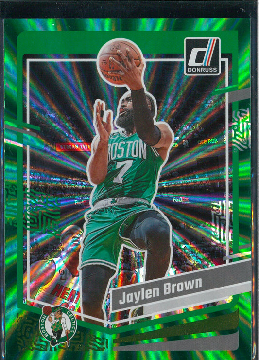 2023/24 Panini Donruss #128 Jaylen Brown Green Laser