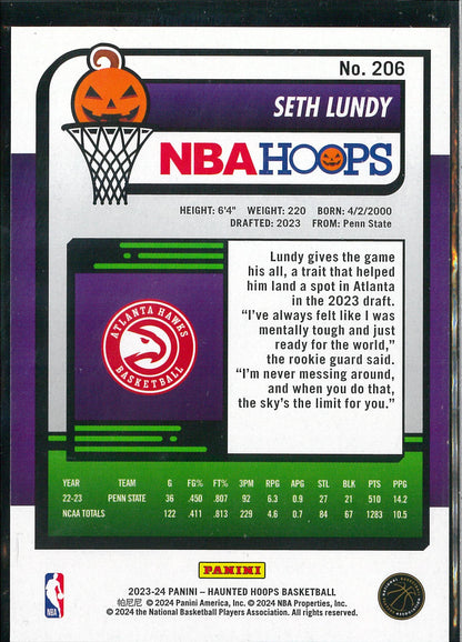 2023/24 Panini Haunted Hoops #206 Seth Lundy Slime