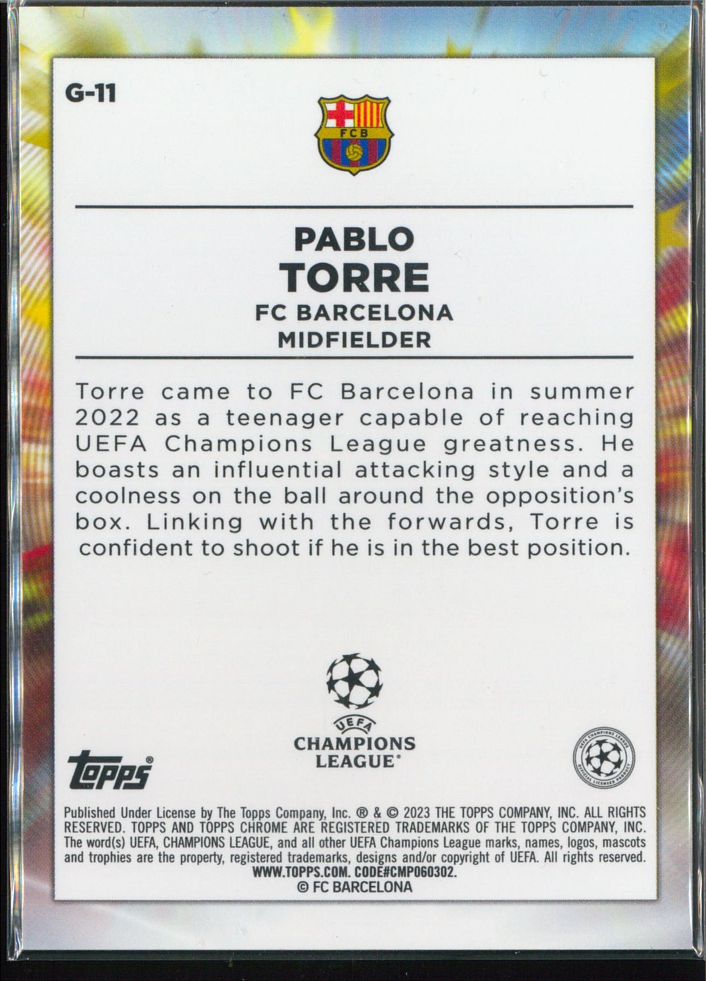 2023 Topps Chrome #G-11 Pablo Torre Golazo
